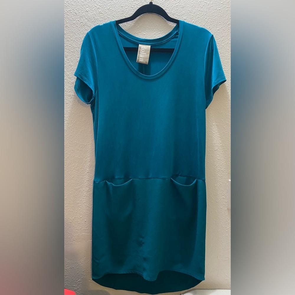 Dolan Left Coast‎ Collection T-Shirt Dress Women's S Teal  Drop Waist Pocket